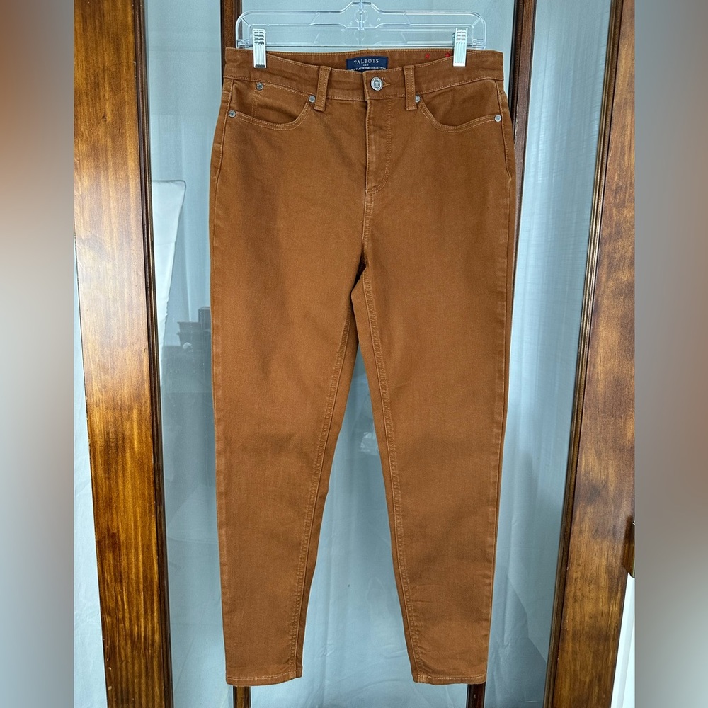 Talbots Jeans Size 8 Simply Flattering Brown 5-Pocket Stretch Denim Equestrian